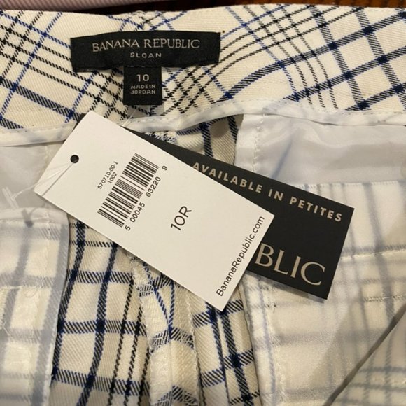 NWT Banana Republic Sloan Plaid Pants - Picture 4 of 6